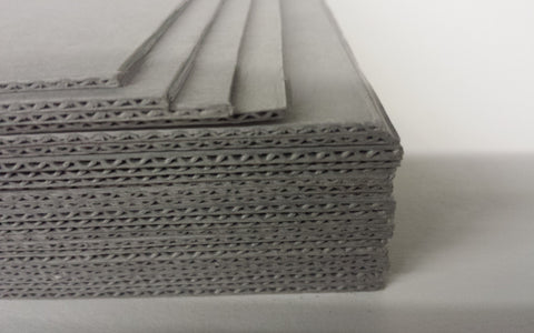 Archival Corrugated Sheets - Gray E-Flute (4-Ply)
